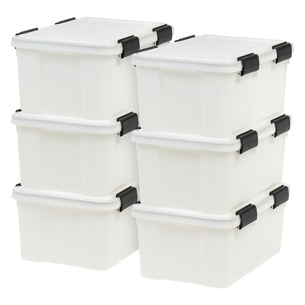 IRIS 19 Quart WEATHERTIGHT® Storage Box in Pearl (6 Pack). Opens flyout.