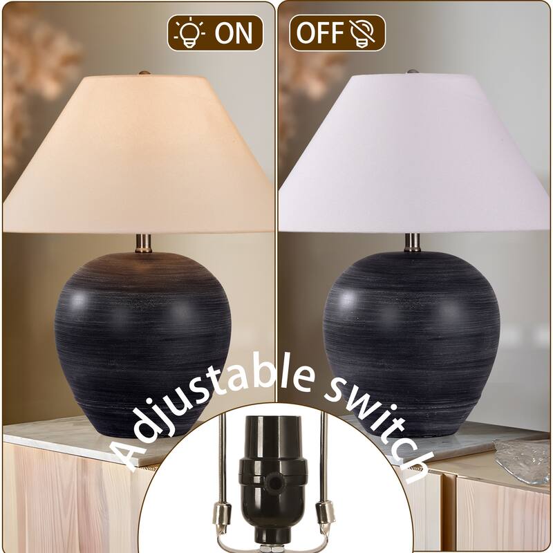 Global Accent Ceramic Table Lamp with Linen Shade