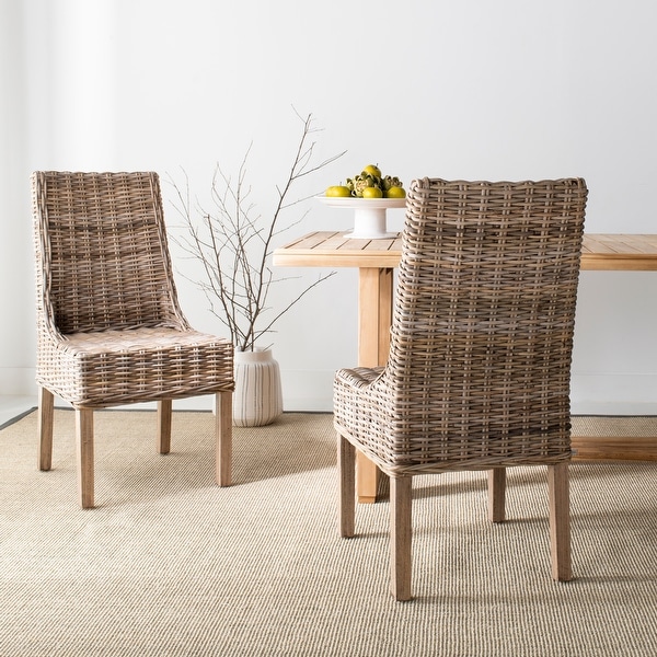 SAFAVIEH Dining Rural Woven Suncoast Unfinished Natural Wicker Arm