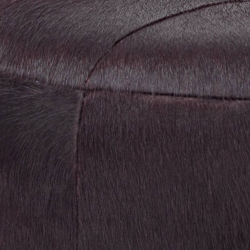 Jamie Young Thackery Hide On Roud Pouf, Small