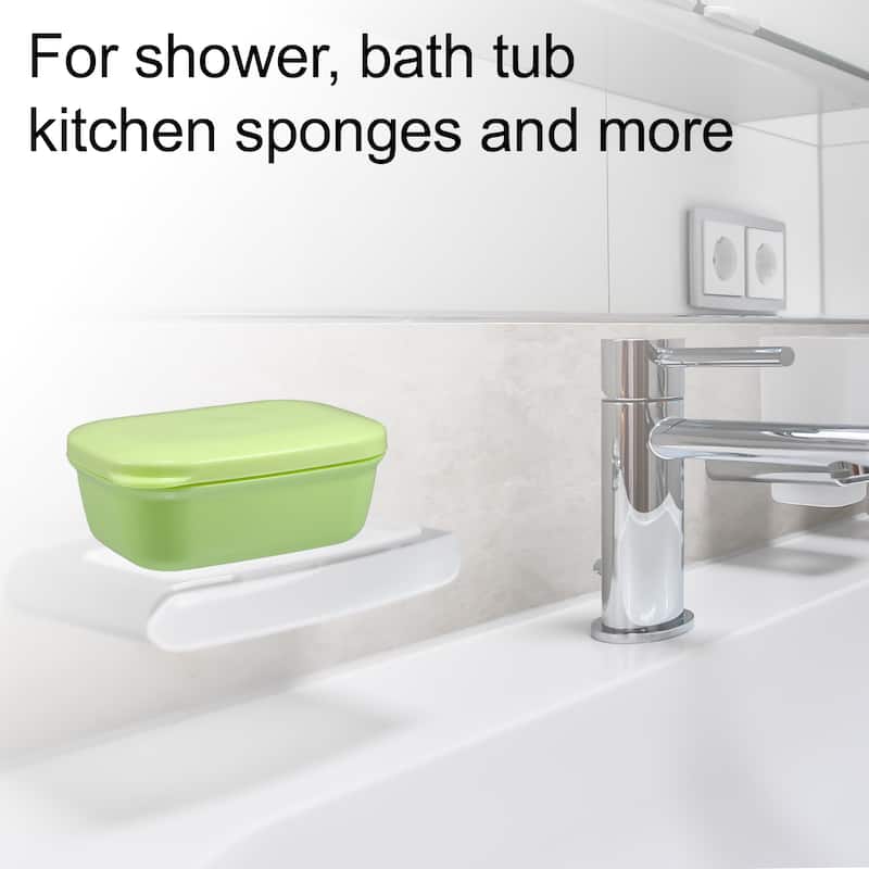 Soap Dish Keep Soap Dry Soap Cleaning Storage for Home Bathroom Kitchen - Green