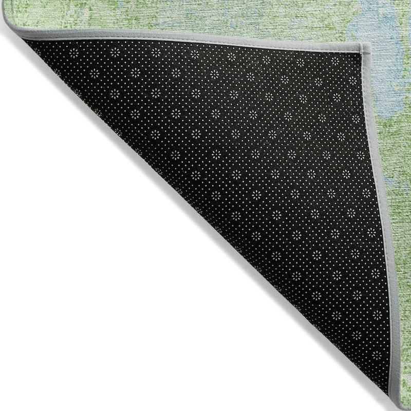 Machine Washable Indoor/ Outdoor Abstract Imprints Chantille Rug