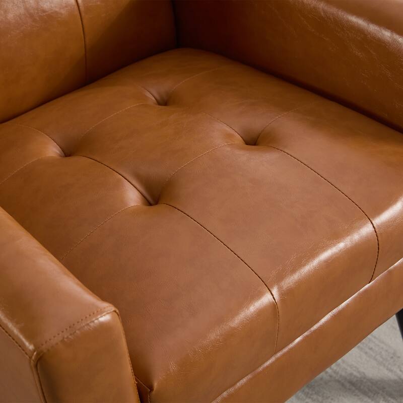 PU Accent Chair with Curved Back