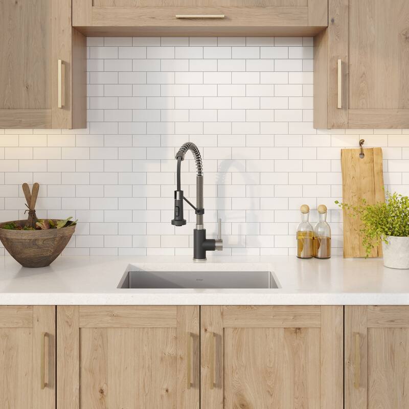 Kraus 3-in-1 Set Undermount Kitchen Sink, Pulldown Faucet, Dispenser