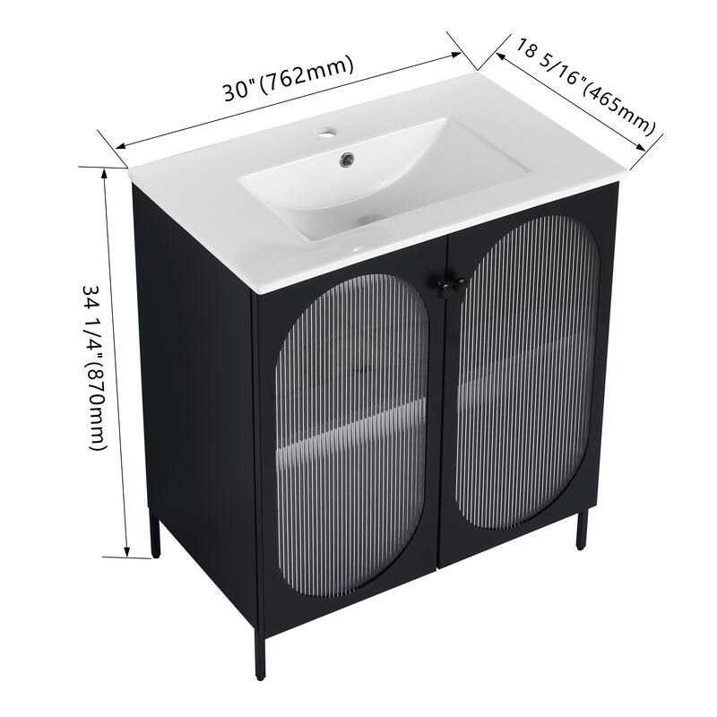 Bathroom Vanity With Sink In 30 Inch, Freestanding Bathroom Vanity With Soft Close Door