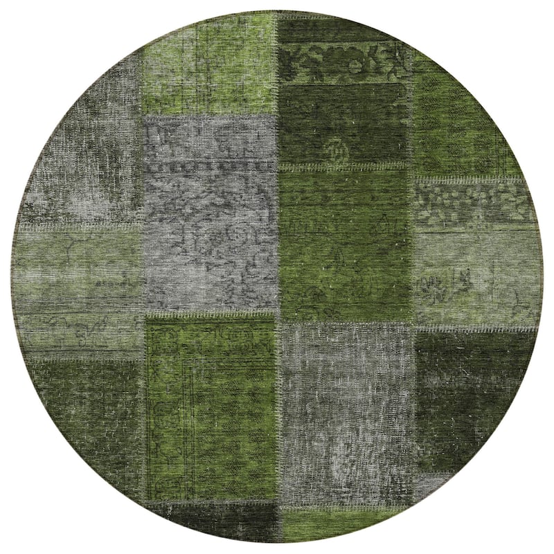 HomeRoots Patchwork Transitional Rectangle Outdoor Rug