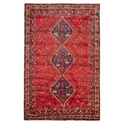 ECARPETGALLERY Hand-knotted Melis Red Wool Rug - 6'9 x 10'5