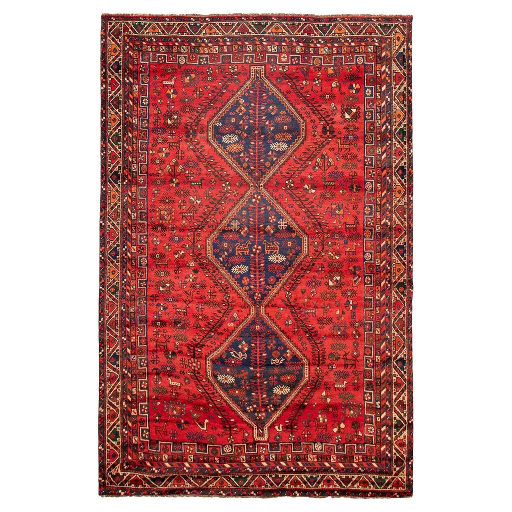 ECARPETGALLERY Hand-knotted Melis Red Wool Rug - 6'9 x 10'5
