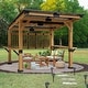 preview thumbnail 22 of 142, Outdoor Hardtop Gazebo Pergola w Galvanized Steel Roof and Aluminum Frame, Prime Curtains and nettings include 10x11