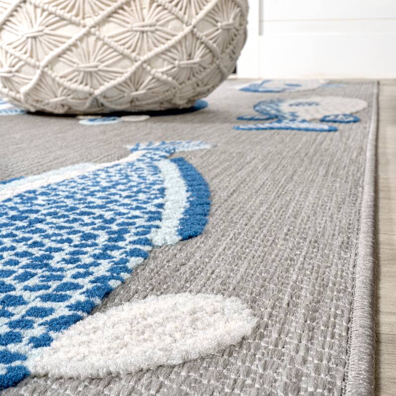 JONATHAN Y Aranciata Modern Fish High-Low Indoor/Outdoor Area Rug