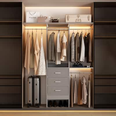 4FT Kid's Closet Syatem with Fabric Drawers for Small Closet, Closet Organizer for Walk-in/ Reach-in Closet