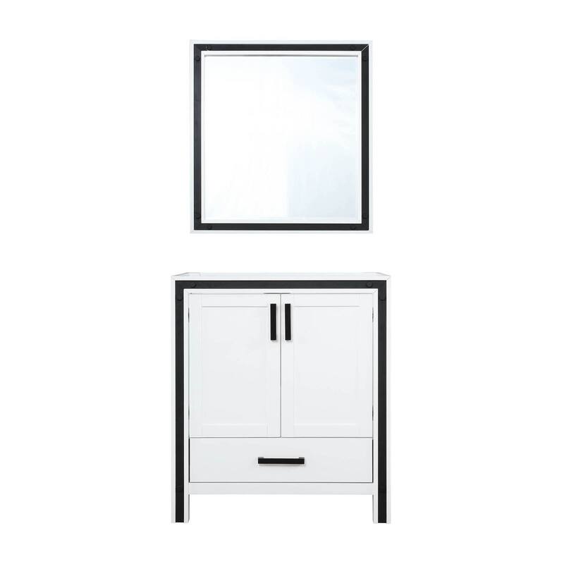 30-Inch Bathroom Vanity Cabinet with Storage Drawer & Mirror - Modern Freestanding Design - 30 in ,White ,Wood - White
