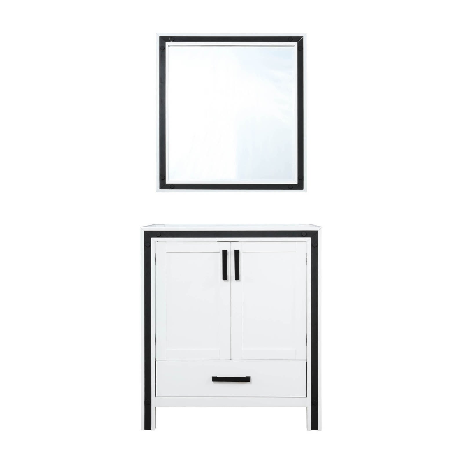 White Bath Vanity 30 in. W x 22 in. D, with 28 in. Mirror