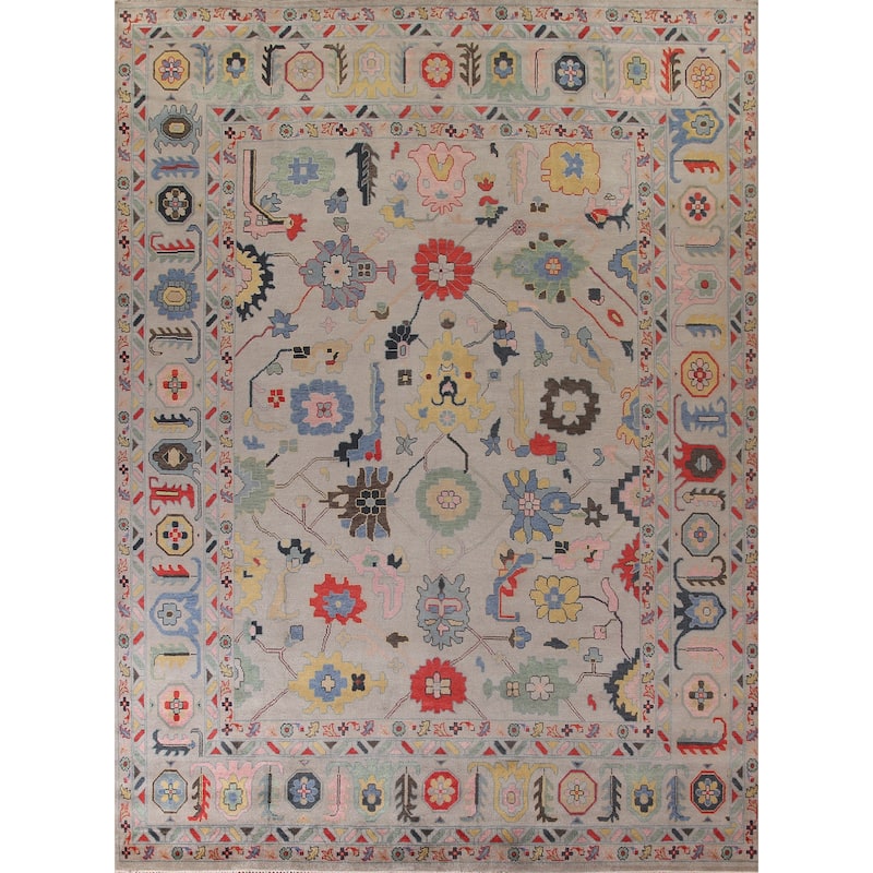 All-Over Large Floral Oushak Oriental Area Rug Wool Carpet - 12'0"x 14'9"