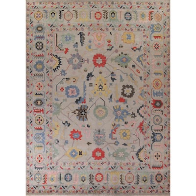 All-Over Large Floral Oushak Oriental Area Rug Wool Carpet - 12'0"x 14'9"