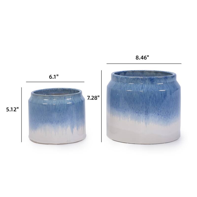 Elegant Ombre Glaze Non-Porous Ceramic Planters Pot for Aquatic Plants