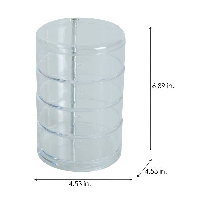 Simplify 4 Tier Swivel Cosmetic and Jewelry Holder - 4.53" x 4.53" x 6.89"