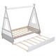 preview thumbnail 7 of 6, Twin Tent Floor Bed with Trundle, Pine Wood, Sturdy Kids' Bed