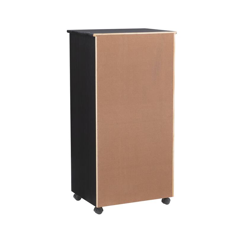 Bridgton Black Eight Drawer Rolling Storage Cart - 20.75"w x 15.38"d x 40.25"h