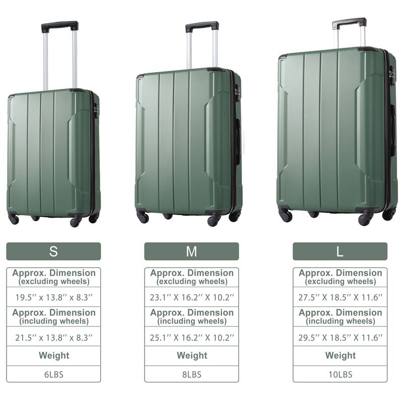 Luggage Sets, 3 Piece Luggage Expandable Suitcase Set, ABS Hardshell 4-Wheel Spinner Luggage with TSA Lock