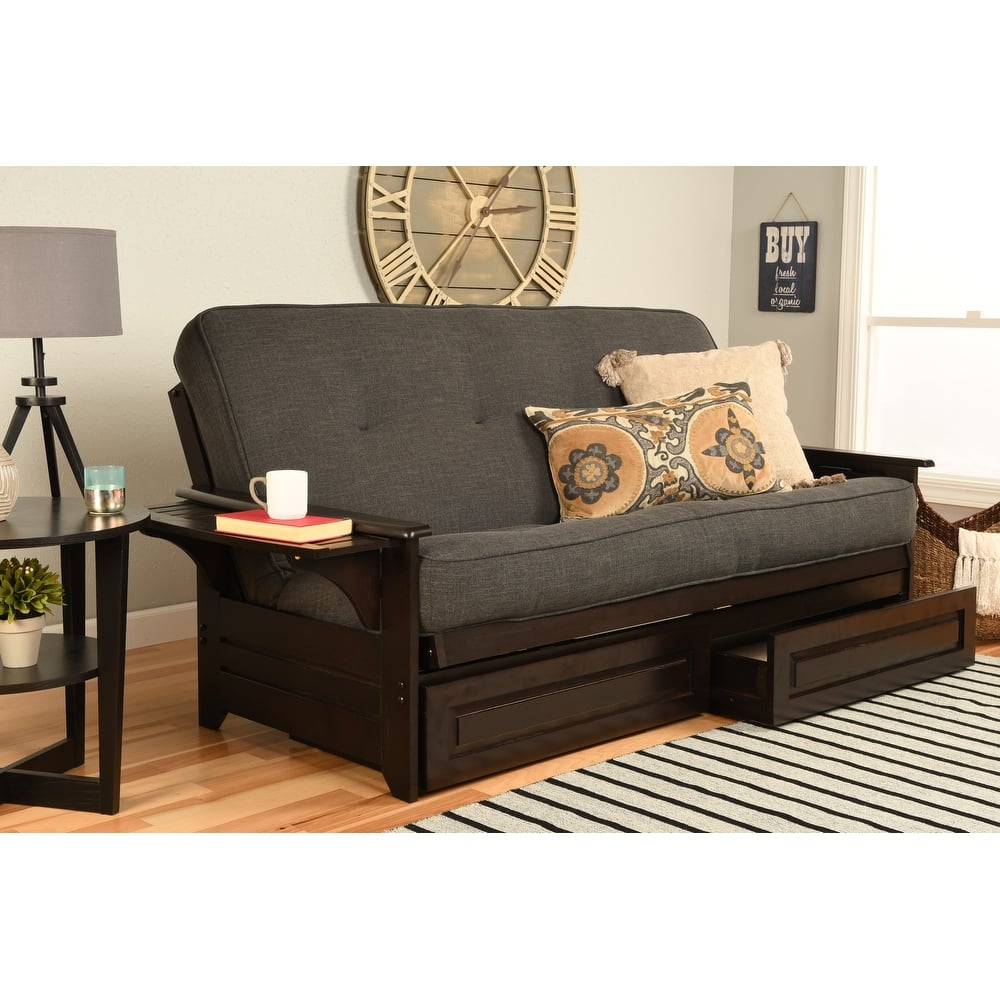 Porch & Den DeSoto Espresso Full-size Futon Set with Innerspring Mattress