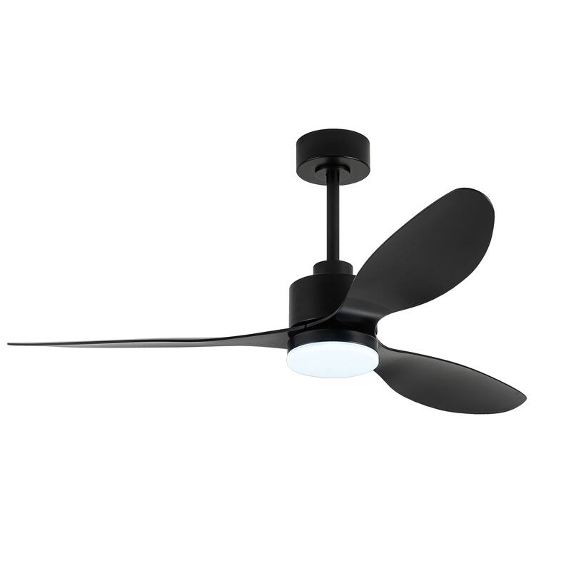 52'' Black Ceiling Fan With Led Lights And Remote Control