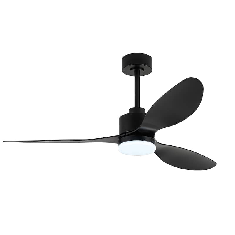 52"/42" Black/Gold LED Ceiling Fan with Lights Remote(3-Blade)