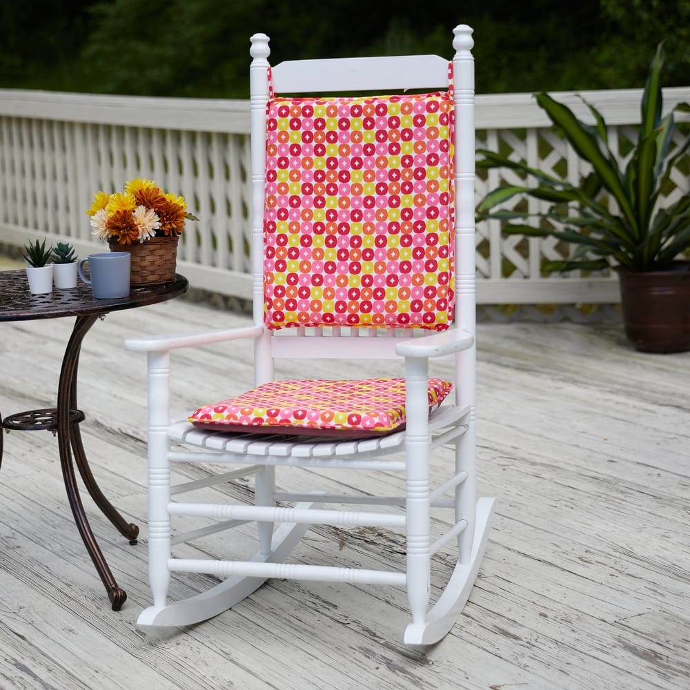 Reversible Chenille Rocking Chair Cushion Set