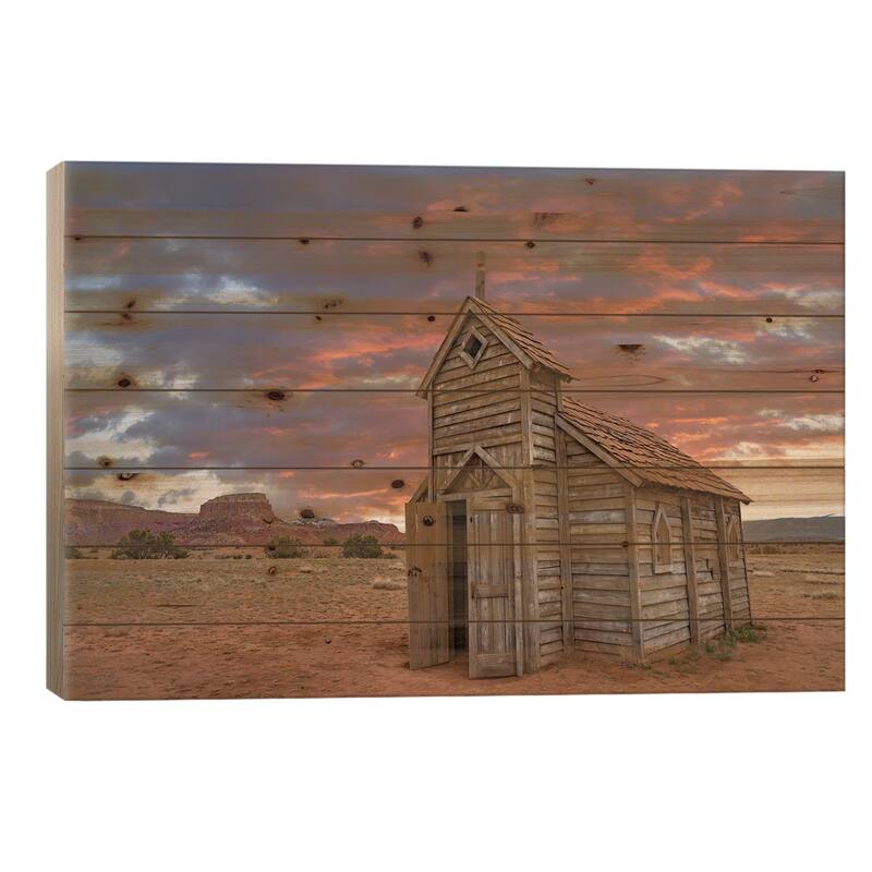 Church, Ghost Ranch, New Mexico Print On Wood by Tim Fitzharris - Multi-Color - 18x26x1.5