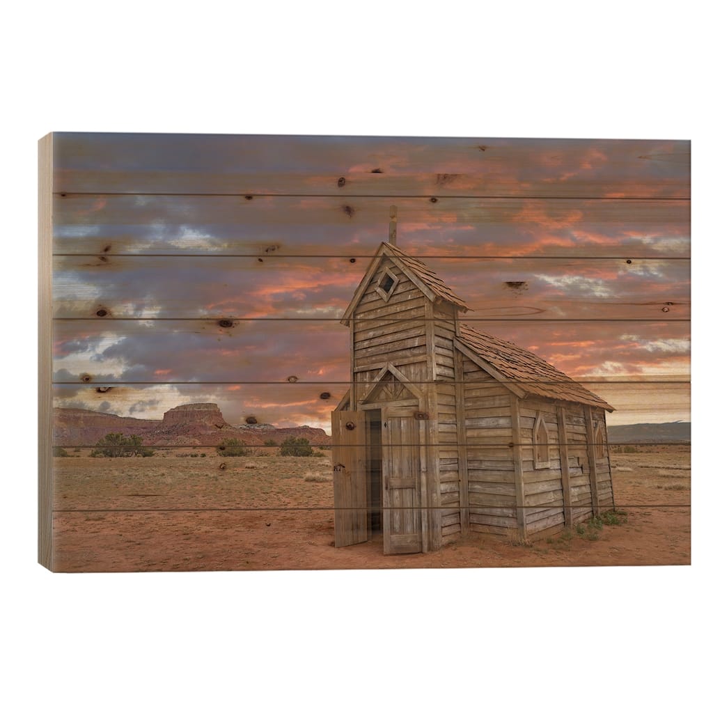 Church, Ghost Ranch, New Mexico Print On Wood by Tim Fitzharris - Multi-Color