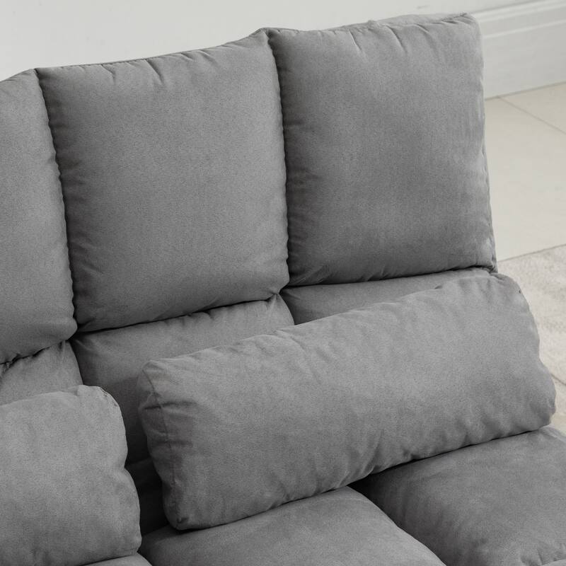 Modern 40.3" Folding Upholstered Loveseat Chaise Lounges Chair with 2 Pillows and Adjustable Backrest