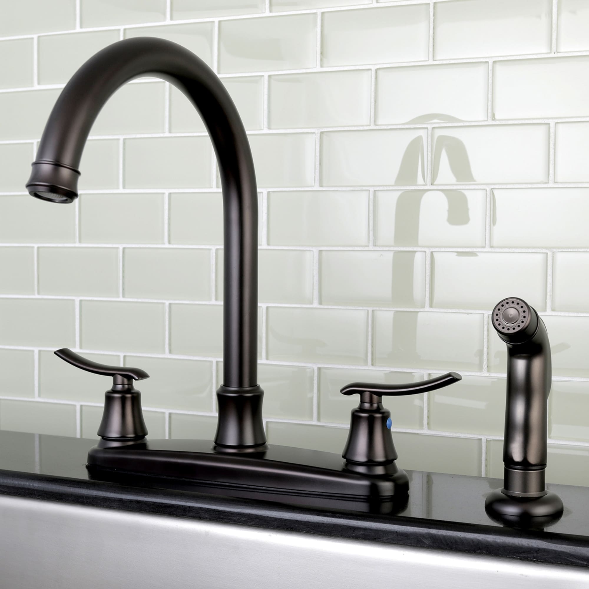 Jamestown 8-Inch Centerset Kitchen Faucet with Sprayer