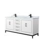Option White, Black Trim, Carrara Marble Top