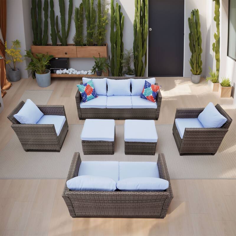 Ainfox Outdoor Patio Sofa Set Sectional Wicker Sofa Patio Furniture Rattan sofa