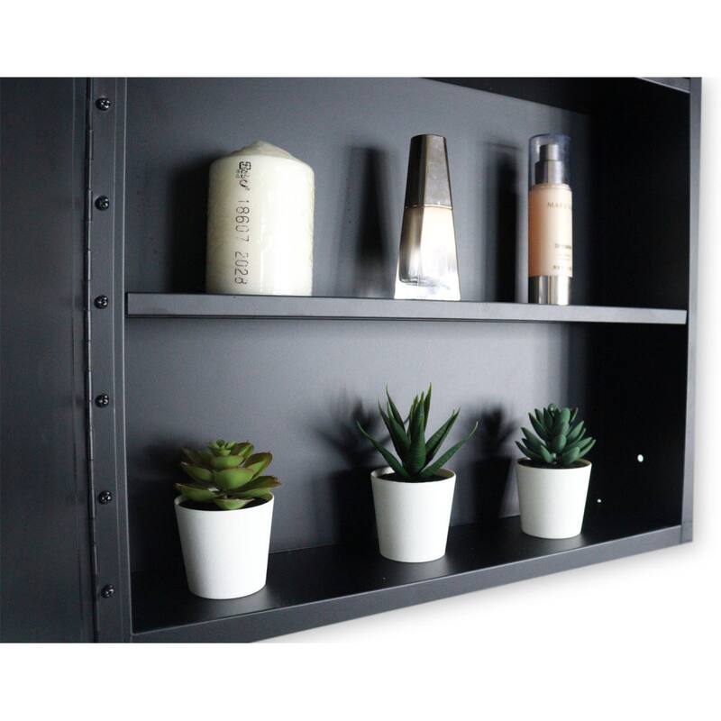 24"×30" Metal Framed Wall Mounted or Recessed Bathroom Medicine Cabinet with Mirror
