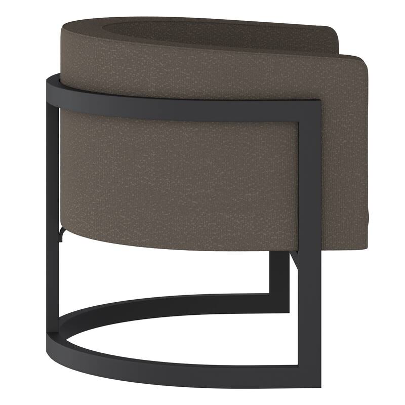Modern Boucle Fabric Accent Chair - Ivory and Black