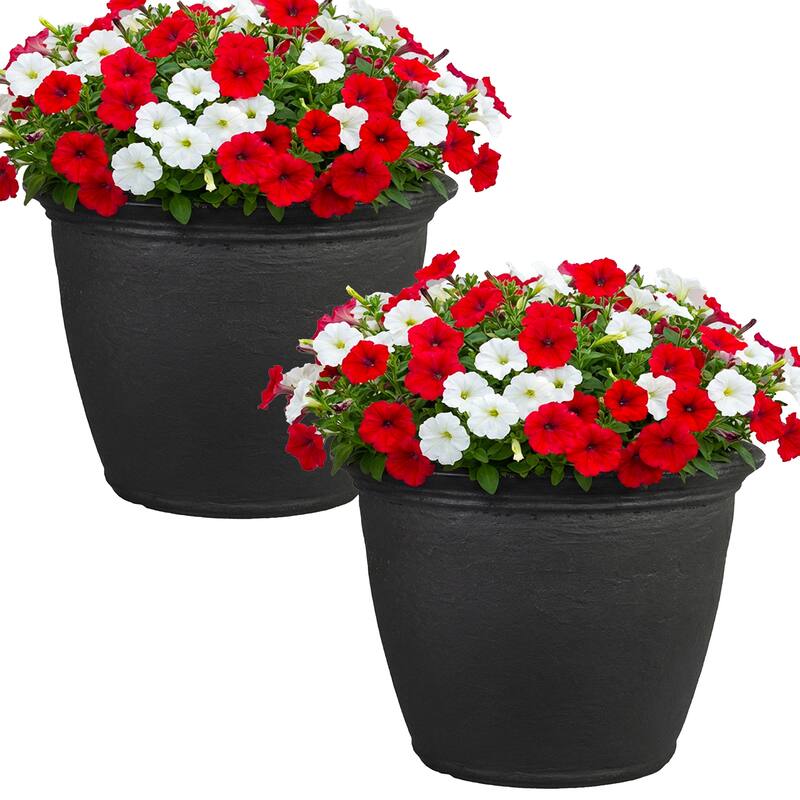 Sunnydaze Anjelica Outdoor Flower Pot Planter - 20-Inch - 2-Pack