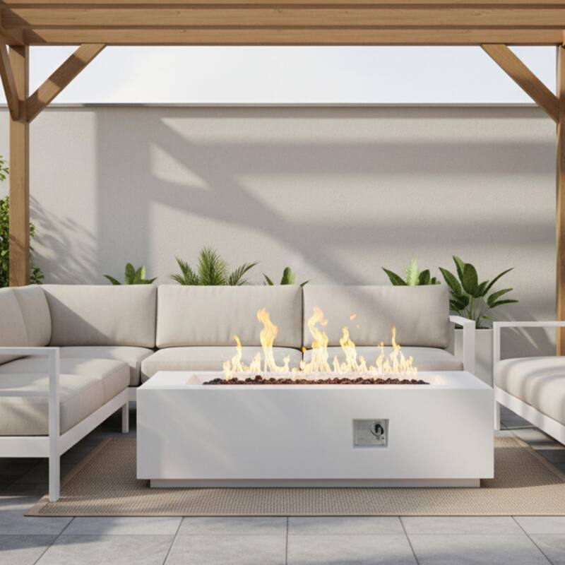 GDFStudio - 60" Outdoor Magnesium Oxide Fire Pit Table