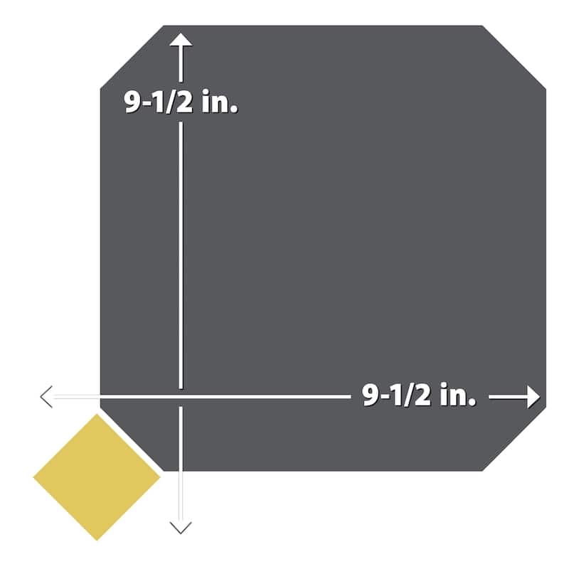 Merola Tile Vaudeville Octagon Antracita with Taco Lima 7-7/8" x 7-7/8" Porcelain Floor and Wall Tile