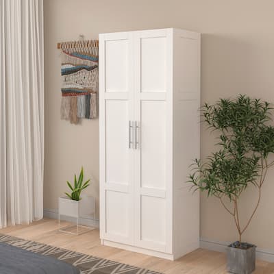 High wardrobe and kitchen cabinet with 2 doors and 3 partitions