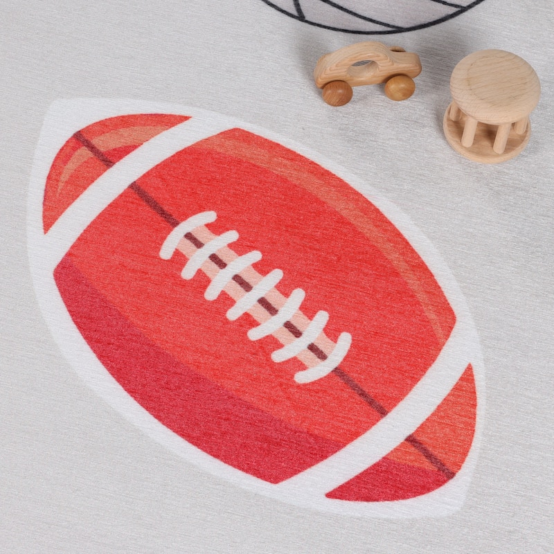 Superior All Star Washable Kids Playroom Nursery Non-Slip Area Rug