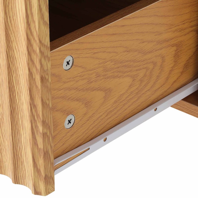 3 Drawer Dresser Storage Dresser Chest of Drawers with Waveform Panel Wood