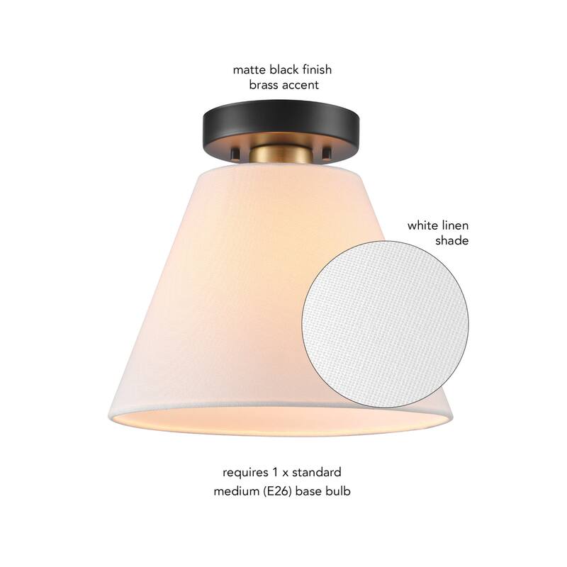 Globe Electric 91009619 10" Wide Semi-Flush Ceiling Fixture with Linen