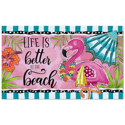 Entryway Floor Mat 29.5" x 17.75" - Better at the Beach - 29.375x17.75x.0262