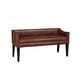 preview thumbnail 15 of 27, Whitney Long Upholstered Nailhead Trim Bench Brown