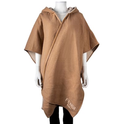 Fendi Wool and Cashmere Poncho with Hood