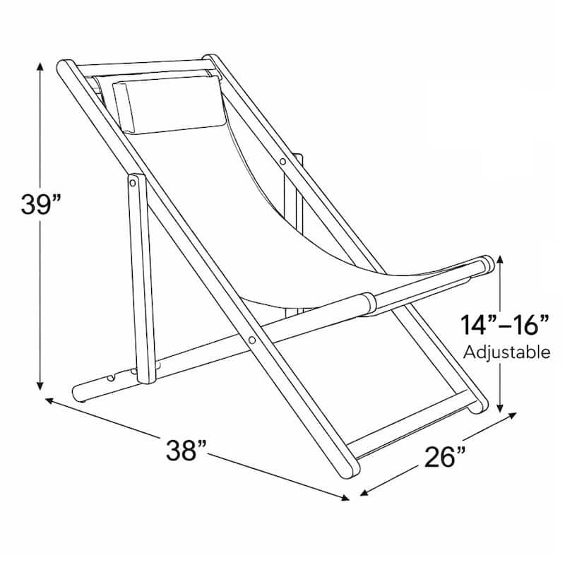 Adjustable Sling Chair Set with Sunbrella Fabric