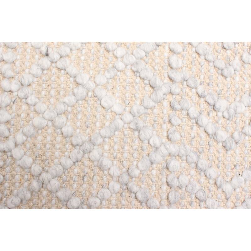 ECARPETGALLERY Braid weave Sienna Light Grey Wool Rug - 5'2 x 7'2