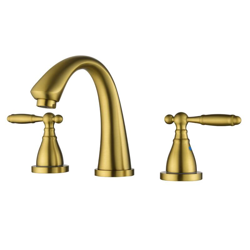 Widespread Bathroom Sink Faucet 3 Holes 8 Inch Bathroom Faucets Two Handle Modern Elegent Lavatory Basin Vanity Taps With Valve