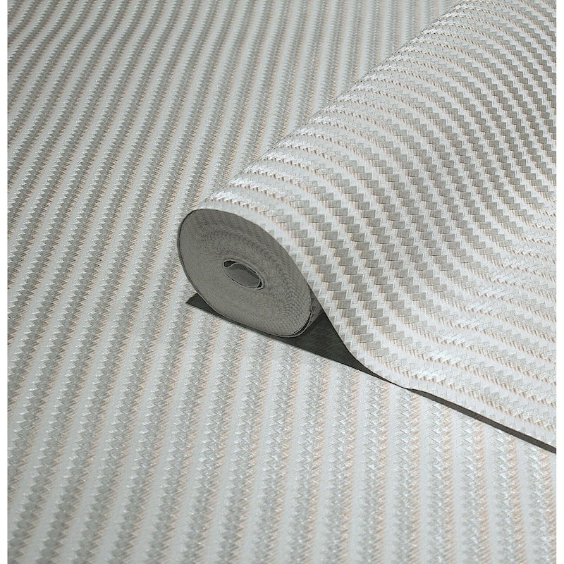 Chevron Basket Weave Timeless Quilted Feel Jute Design Wallpaper